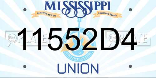 11552D4 Mississippi License Plate
