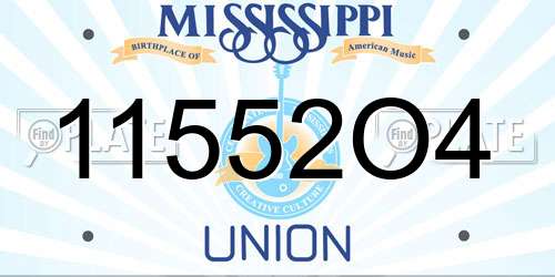 11552O4 Mississippi License Plate