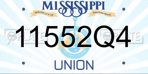 11552Q4 Mississippi License Plate