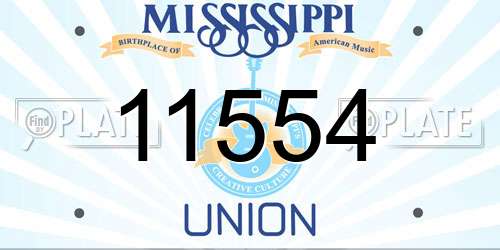 11554 Mississippi License Plate