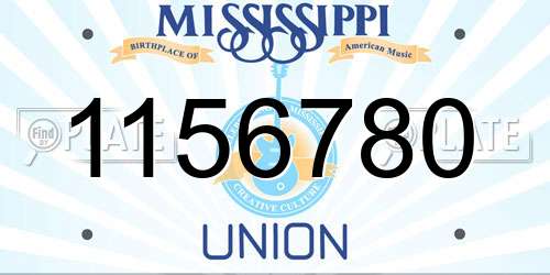 1156780 Mississippi License Plate