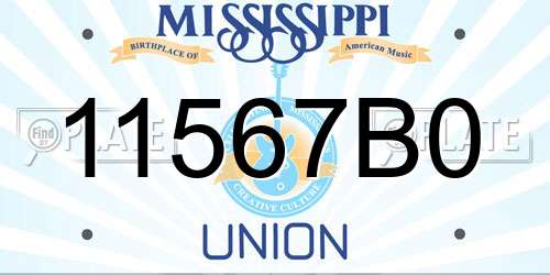 11567B0 Mississippi License Plate