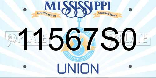 11567S0 Mississippi License Plate