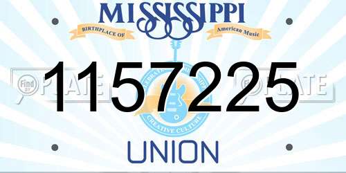 1157225 Mississippi License Plate