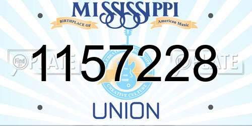 1157228 Mississippi License Plate
