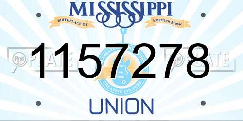 1157278 Mississippi License Plate