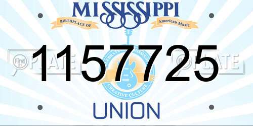 1157725 Mississippi License Plate
