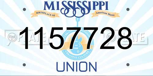 1157728 Mississippi License Plate