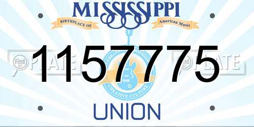1157775 Mississippi License Plate