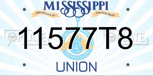 11577T8 Mississippi License Plate