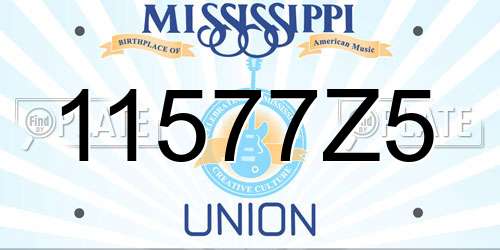 11577Z5 Mississippi License Plate