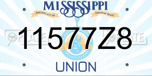11577Z8 Mississippi License Plate