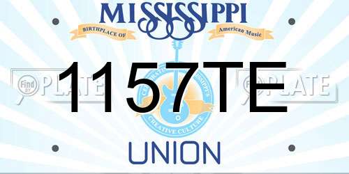 1157TE Mississippi License Plate