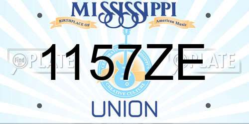 1157ZE Mississippi License Plate