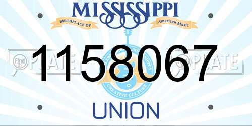 1158067 Mississippi License Plate