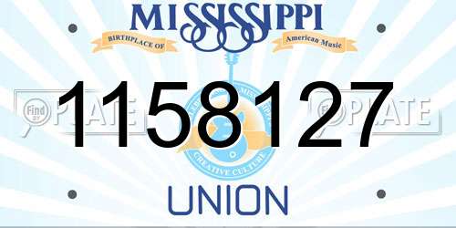 1158127 Mississippi License Plate