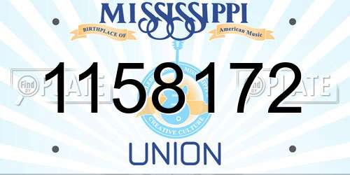 1158172 Mississippi License Plate