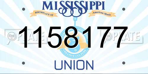 1158177 Mississippi License Plate