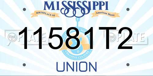 11581T2 Mississippi License Plate