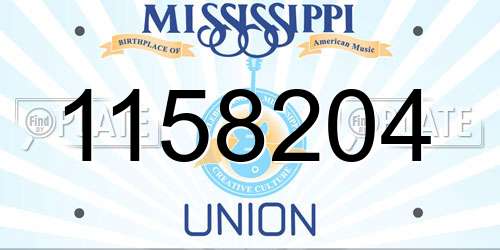 1158204 Mississippi License Plate