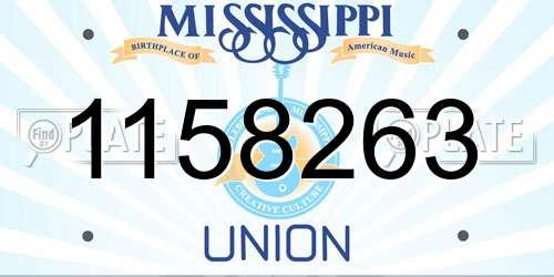 1158263 Mississippi License Plate