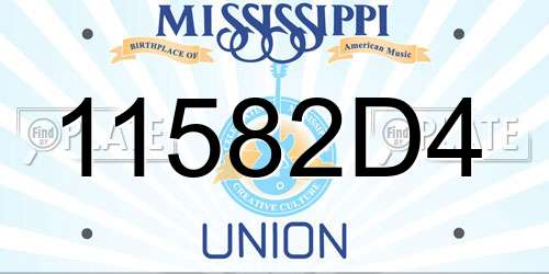 11582D4 Mississippi License Plate