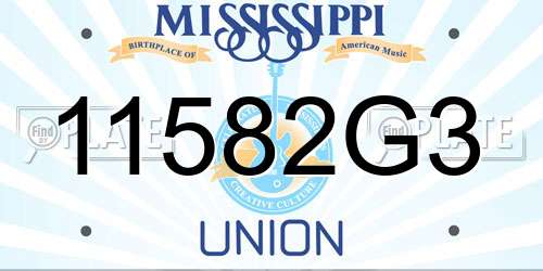 11582G3 Mississippi License Plate