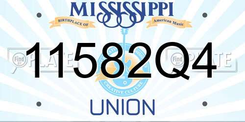 11582Q4 Mississippi License Plate