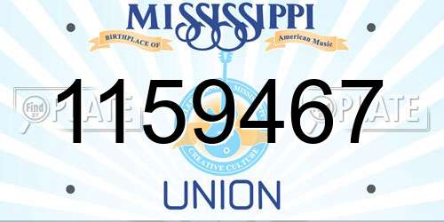 1159467 Mississippi License Plate