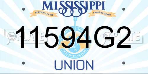 11594G2 Mississippi License Plate
