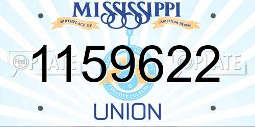 1159622 Mississippi License Plate