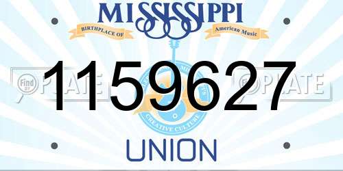 1159627 Mississippi License Plate