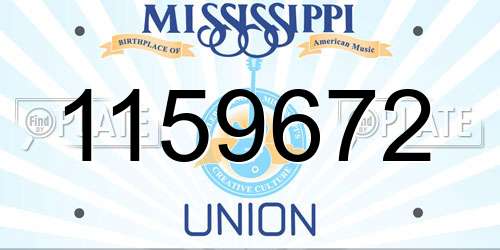 1159672 Mississippi License Plate