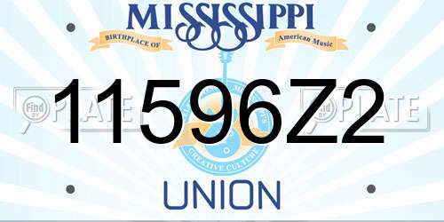 11596Z2 Mississippi License Plate