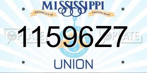 11596Z7 Mississippi License Plate