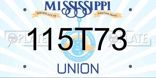 115T73 Mississippi License Plate