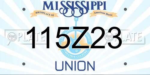 115Z23 Mississippi License Plate