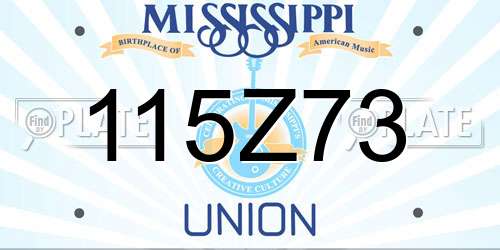 115Z73 Mississippi License Plate