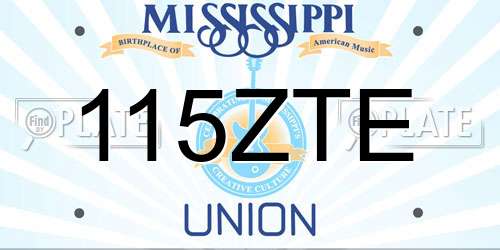 115ZTE Mississippi License Plate