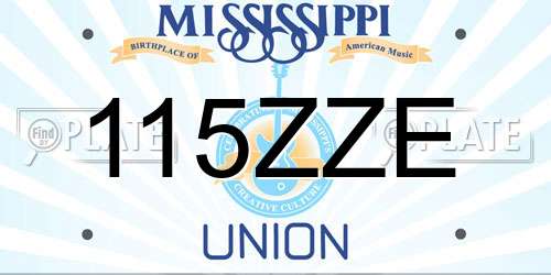 115ZZE Mississippi License Plate