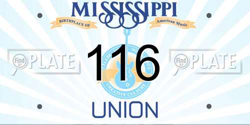 116 Mississippi License Plate
