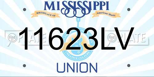 11623LV Mississippi License Plate