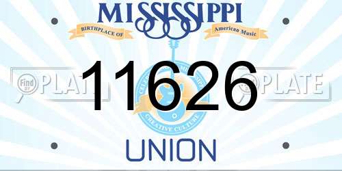 11626 Mississippi License Plate
