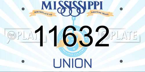 11632 Mississippi License Plate