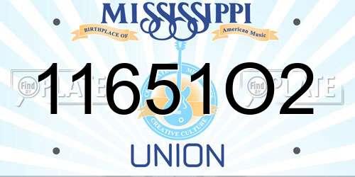 11651O2 Mississippi License Plate