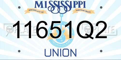 11651Q2 Mississippi License Plate