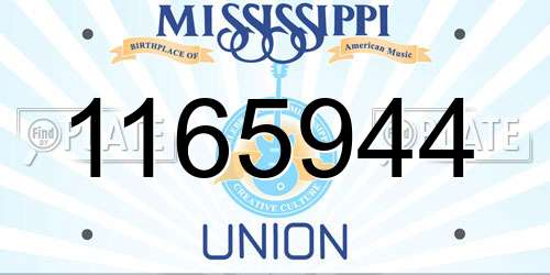 1165944 Mississippi License Plate