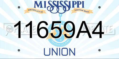 11659A4 Mississippi License Plate