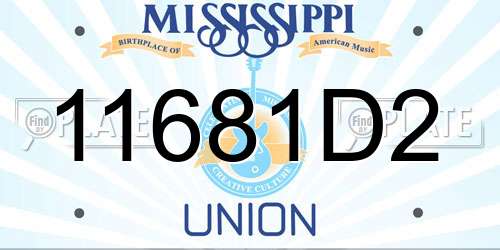11681D2 Mississippi License Plate