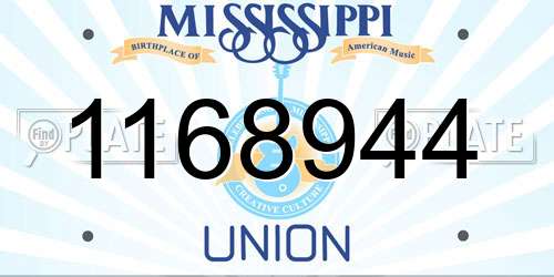 1168944 Mississippi License Plate